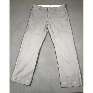 Dockers Chino Pants Men's 34x30 Gray Comfort Mid Rise Slash Pockets Straight Leg